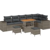 vidaXL 9-dijelni set vrtnih kauča s jastučićima siva poli ratan acacia | shoptok.hr