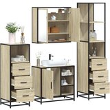 Furnova Kopalniška garnitura 4-delna sonoma hrast inženirski les, (21946100) | Shoptok.si