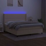  Krevet box spring s madracem LED krem 180x200 cm od tkanine | shoptok.hr