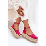 Boto Women's platform espadrilles with weaving fuchsia Selise | Shoptok.si