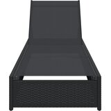 vidaXL sončni ležalnik Črn Ratan, Jeklo 69 x 200 x 27 cm | Shoptok.si