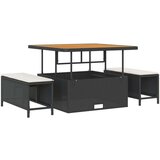  12-dijelni set vrtnog sofera s jastučićima Crni Poliratan Akacija 2-sjedalni vrtni sofa s pohranom i jastučićima Crni Poliratan | shoptok.hr