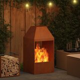  Kamin Rđa 50 x 50 x 100 cm Čelik otporan na vremenske uvjete | shoptok.hr