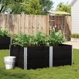  Vrtna sadilica crna 150x100 cm od masivne borovine | shoptok.hr