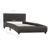  Okvir za krevet od umjetne kože s LED svjetlom sivi 90 x 200 cm | shoptok.hr