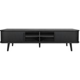 Woodman Črna TV omarica v hrastovem dekorju 178x50x40 cm Rove – | Shoptok.si