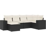 Maison Chic Seti vrtnega pohištva - Vrtna garnitura - Vrtni pohištvo set 6-delna z blazinami črna poli ratan, (21804090) | Shoptok.si