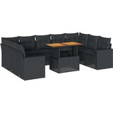 vidaXL 10-dijelni set vrtnih sofa s jastucima crni od poliratana | shoptok.hr