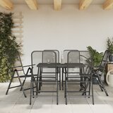 vidaXL 7-dijelni vrtni blagovaonski set antracit metalni mrežasti | shoptok.hr