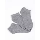 SHELOVET Low Grey Women's Socks 3-Pack