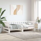  Dnevni ležaj na izvlačenje bijeli 2x(90x200)cm masivna borovina | shoptok.hr
