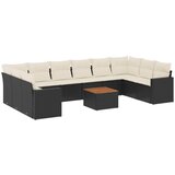  The Living Store Vrtna sedežna garnitura 11-delna z blazinami črn poli ratan - Vrtna Sedežna Garniture, (21461829) | Shoptok.si