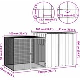  Kavez za kokoši sivi 200 x 91 x 100 cm od pocinčanog čelika | shoptok.hr