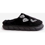 Boto FK1 Women's Fleece Slippers With Patches And Bow Black Linnorelia | Eponuda.ba
