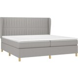  Krevet s oprugama i madracem svjetlosivi 200 x 200cm od tkanine | shoptok.hr