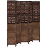  The Living Store Paravan 5-delni temno rjav trden les pavlovnije - Pregrada Za Prostor, (21494118) | Shoptok.si