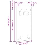  Vješalica za kapute na zidu Umjetnički hrast 40 x 10 x 90 cm | shoptok.hr