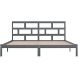  Posteljni okvir siv iz borovine 200x200 cm, (20646295) | Shoptok.si
