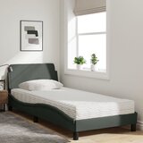  Krevet s madracem Dover tamnosivi 90x200 cm od tkanine | shoptok.hr