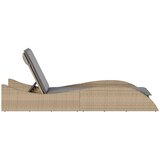  Ležaljka za sunčanje s jastukom bež 60x205x73 cm poliratan | Eponuda.ba