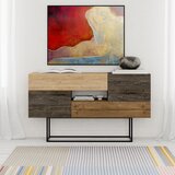 Marckeric Smeđa/u prirodnoj boji niska komoda u dekoru hrasta 145x82 cm Titan – | shoptok.hr