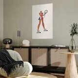  Plakat - Tennis Player with a Racket on a White Background - Illustration 21x30 Bez okvira | shoptok.hr