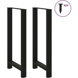 vidaXL noge kavne mizice črna 2 kosa 60x(110-111) cm jeklo | Shoptok.si