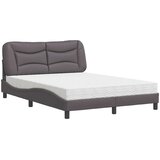 vidaXL krevet s madracem sivi 140x190 cm od umjetne kože | shoptok.hr