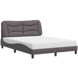 vidaXL Postelja z vzmetnico siva 140x190 cm umetno usnje | Shoptok.si