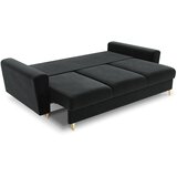 Cosmopolitan Design Temno siva žametna raztegljiva sedežna garnitura s prostorom za shranjevanje 235 cm Kyoto – | Shoptok.si