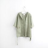 Linen Tales Dječji zeleni laneni kućni ogrtač Nature, veličine 122 - 128 | shoptok.hr