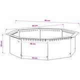  Prsten za vatru Crna 90 x 90 x 25 cm Čelik | shoptok.hr