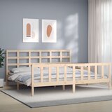 vidaXL Posteljni okvir z vzglavjem 180x200 cm trden les Cene
