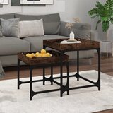 The Living Store Stranske mizice 2 kosa dimljen hrast inženirski les - Stranska Mizica, (21662609) | Shoptok.si