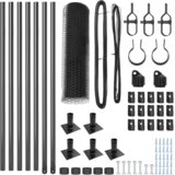 vidaXL Ograja v obliki heksagona siva 0.6x10 m jeklo, Stebri za ograje s podnožjem 7 kos Ø32mm 70cm galvanizirano jeklo | Shoptok.si