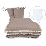 MimiNu Premium Royal posteljina za dječji krevetić 5-dijelni set - Mokka s čipkom | shoptok.hr