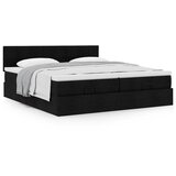 vidaXL Okvir kreveta s madracima crni 160x200cm od tkanine | shoptok.hr