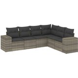  6-dijelni set vrtnih sofa od poliratana s jastucima svjetlosivi | shoptok.hr