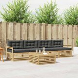  Set vanjskih sofa 5 pcs Bijela i antracit Čvrsto drvo akacije | shoptok.hr