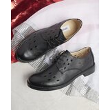 Resti Women's openwork eco leather half shoes in black Selofso- Footwear | Shoptok.si