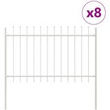  Vrtna ograja z vrhom kopja, bela, 13,6x1 m, jeklo | Shoptok.si