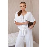 Kesi Women's set blouse + trousers - white cene