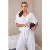 Kesi Women's set blouse + trousers - white