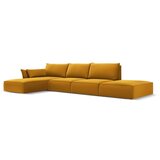 Mazzini Sofas Gorčično rumena žametna kotna sedežna garnitura z ležalnikom (levi kot) Vanda – | Shoptok.si