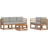  Set vanjskih sofa s jastukom 6 pcs Prirodna i svijetlo siva | shoptok.hr