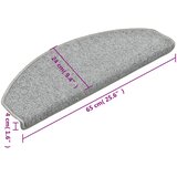  Prostirke za stepenice 15 kom 65x24x4 cm svijetlo sive poluokrugle velike | shoptok.hr