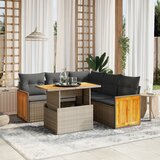 Maison Chic Seti vrtnega pohištva - Vrtna garnitura - Vrtni pohištvo set 6-delna z blazinami bež poli ratan, (21812794) | Shoptok.si