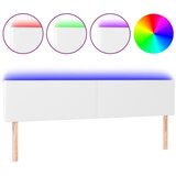 Maison Chic led posteljno vzglavje - vzglavna omarica - nočna omarica belo 200x5x78/88 cm umetno usnje, (21708290) Cene