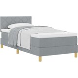 vidaXL Postelja z vzmetnico svetlo siva 90x200 cm | Shoptok.si