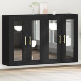 vidaXL Montirani kabinet Set 2 Črn hrast Inženirski les 139 x 34 x 90 cm, (22094308) | Shoptok.si